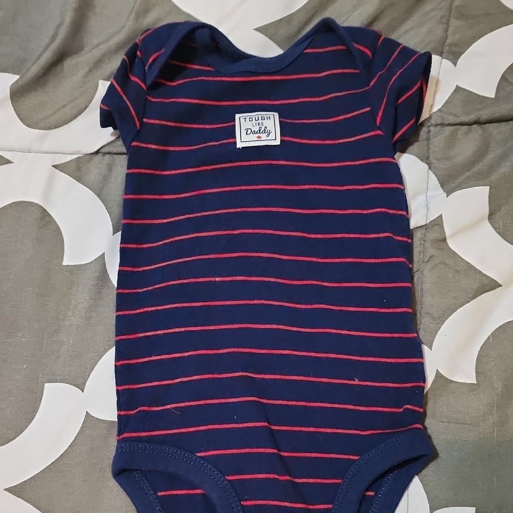 Navy and Red Striped Kids One Piece